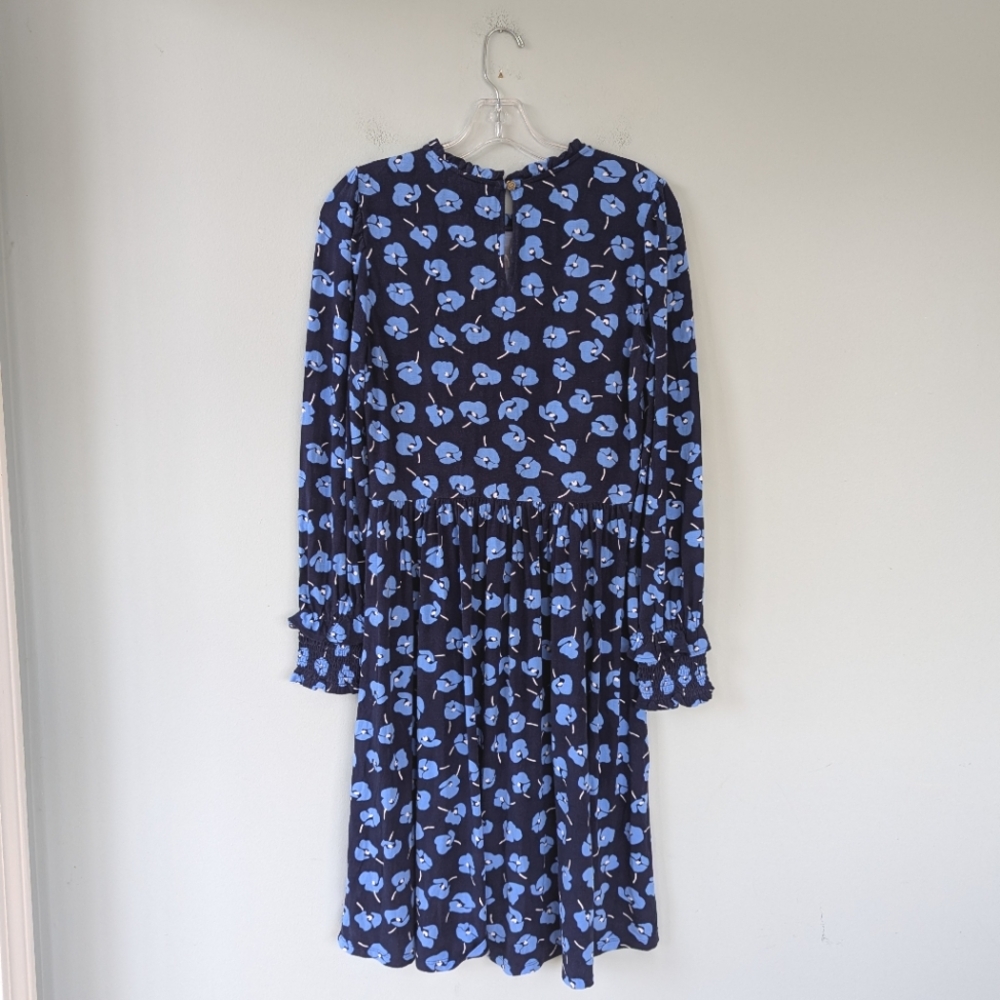 Draper James Long Sleeve Blue Floral Print Dress - Picture 7 of 8